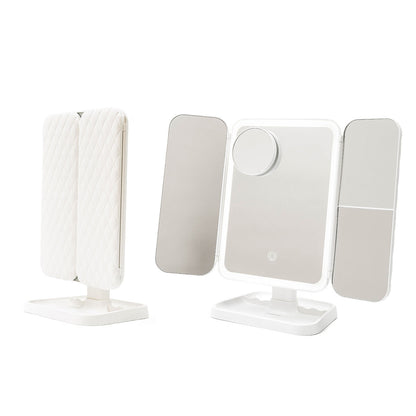 Innovagoods Rechargeable Triptych Makeup Mirror With Magnification And Led Light Miled Innovagoods
