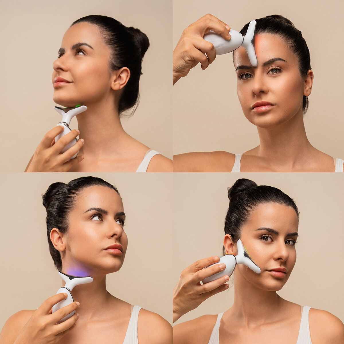 Innovagoods Electric Facial Firming Massager For Face And Neck With Led, Ems, And Heat Selora Innovagoods