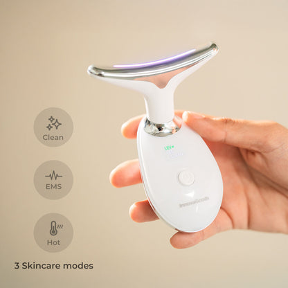 Innovagoods Electric Facial Firming Massager For Face And Neck With Led, Ems, And Heat Selora Innovagoods